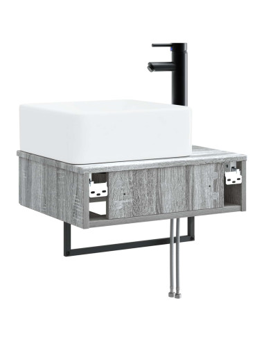 Lavabo da Parete Sonoma grigio 50 x 41 x 39 cm