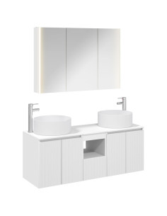 Set di Armadi da Bagno 4 pcs Bianco 103,5 x 15,5 x 70 cm