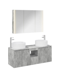 Set di Armadi da Bagno 4 pcs Grigio Cemento