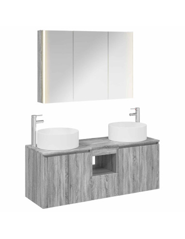 Set di Armadi da Bagno 4 pcs Sonoma grigio 103,5 x 15,5 x 70 cm