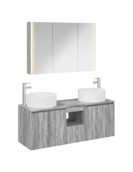 Set di Armadi da Bagno 4 pcs Sonoma grigio 103,5 x 15,5 x 70 cm