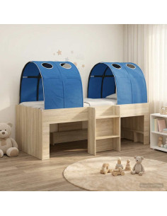 Letto con Tunnel 3 pz Rovere Sonoma e Blu Legno ingegnerizzato