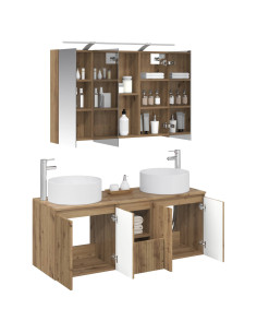 Set di Armadi da Bagno 4 pcs Rovere Artigianale 2