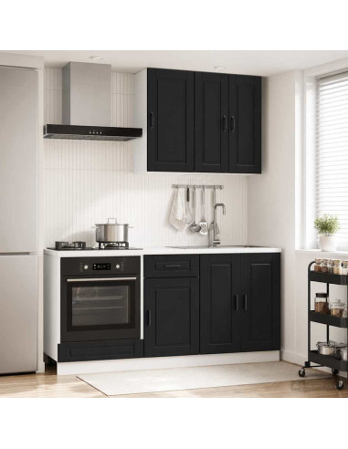 Unità Cucina PORTO 5 pcs Nero Legno ingegnerizzato