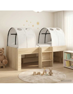 Letto con Tunnel 3 pz Rovere Sonoma e Bianco