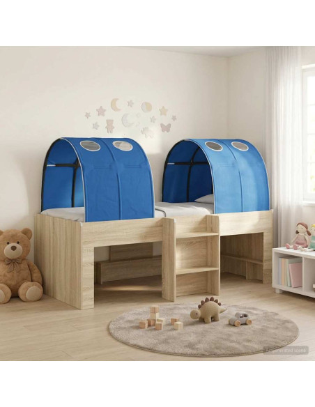 Letto con Tunnel 3 pz Rovere Sonoma e Blu Legno ingegnerizzato