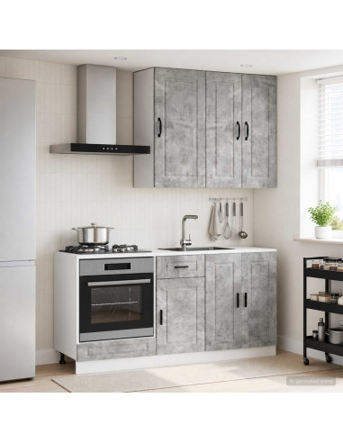Unità Cucina PORTO 5 pcs Grigio Cemento Legno ingegnerizzato