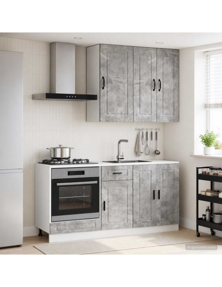 Unità Cucina PORTO 5 pcs Grigio Cemento Legno ingegnerizzato