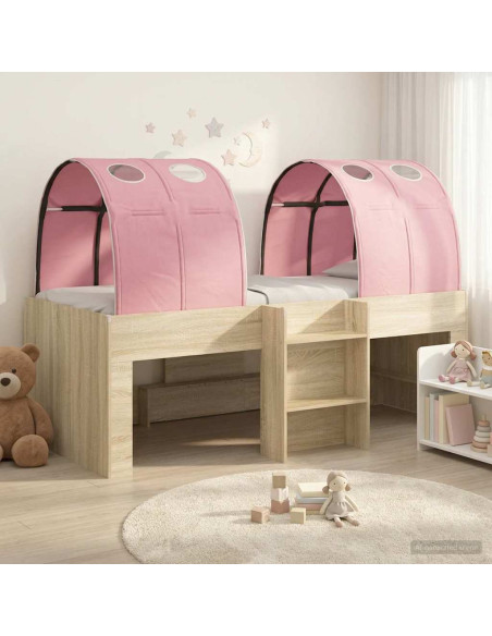 Letto con Tunnel 3 pz Rovere Sonoma e Rosa Legno ingegnerizzato
