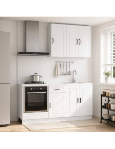 Unità Cucina PORTO 5 pcs Bianco Lucido Legno ingegnerizzato