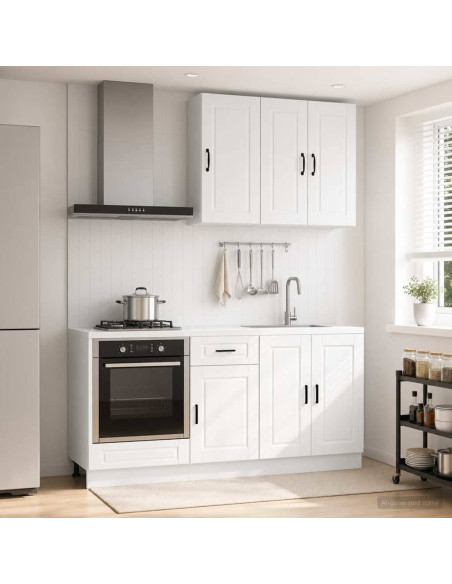 Unità Cucina PORTO 5 pcs Bianco Lucido Legno ingegnerizzato
