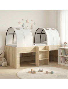 Letto con Tunnel 3 pz Rovere Sonoma e Bianco