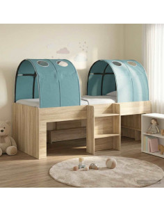 Letto con Tunnel 3 pz Sonoma e Azzurro Chiaro