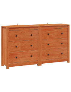 Credenza con cassetto 2 pcs Marrone Cera 140 x 35 x 80 cm 2