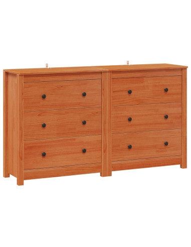 Credenza con cassetto 2 pcs Marrone Cera 140 x 35 x 80 cm