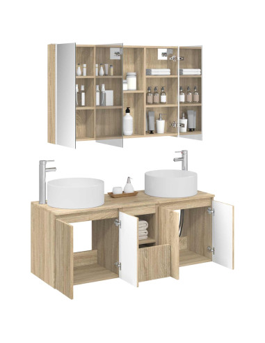Set di Armadi da Bagno 4 pcs Rovere Sonoma 103,5 x 15,5 x 70 cm