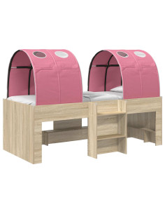Letto con Tunnel 3 pz Rovere Sonoma e Rosa Legno ingegnerizzato 2