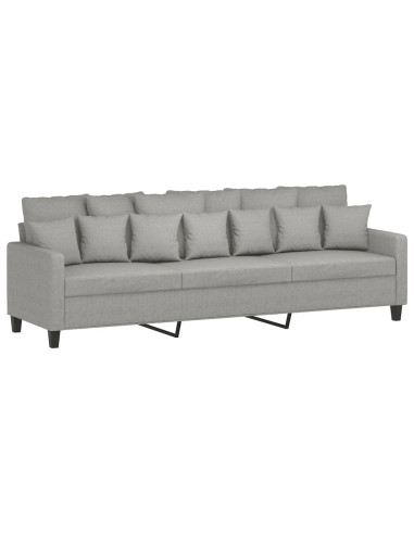 Divano a 3 Posti Grigio Chiaro 210 cm in Tessuto