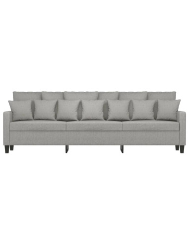 Divano a 3 Posti Grigio Chiaro 210 cm in Tessuto