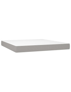 Materasso a Molle Insacchettate Rigidità Media Grigio Chiaro 152x203x20 cm Queen in Tessuto 2