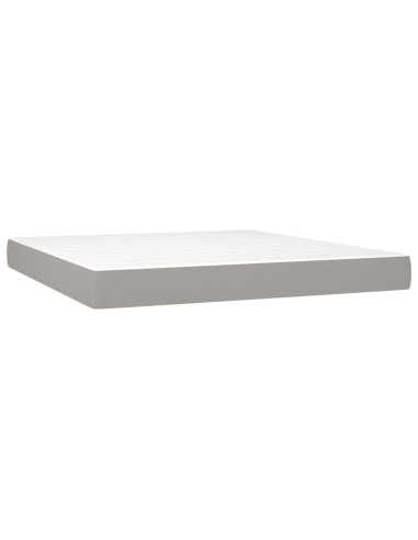 Materasso a Molle Insacchettate Rigidità Media Grigio Chiaro 152x203x20 cm Queen in Tessuto