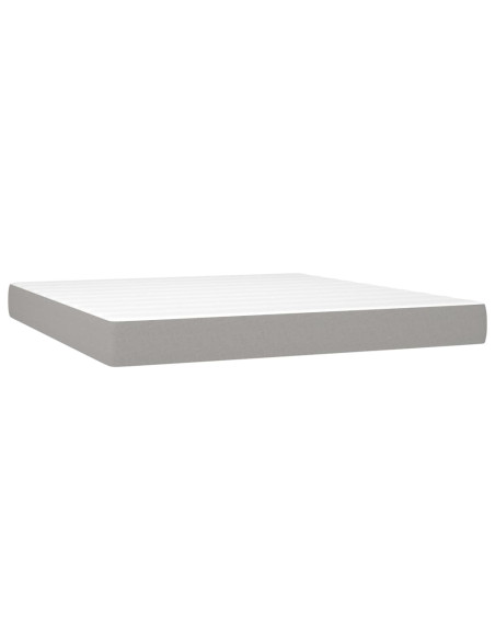 Materasso a Molle Insacchettate Rigidità Media Grigio Chiaro 152x203x20 cm Queen in Tessuto