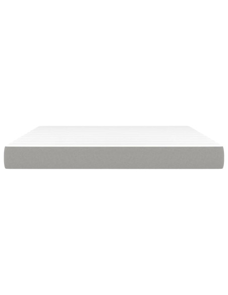 Materasso a Molle Insacchettate Rigidità Media Grigio Chiaro 152x203x20 cm Queen in Tessuto