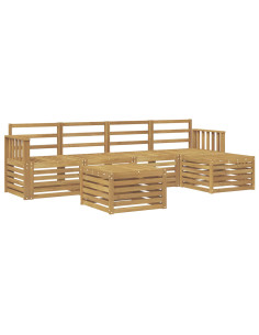 Set di divani da esterno 6 pcs Bianco 59 x 59 x 37 cm 2