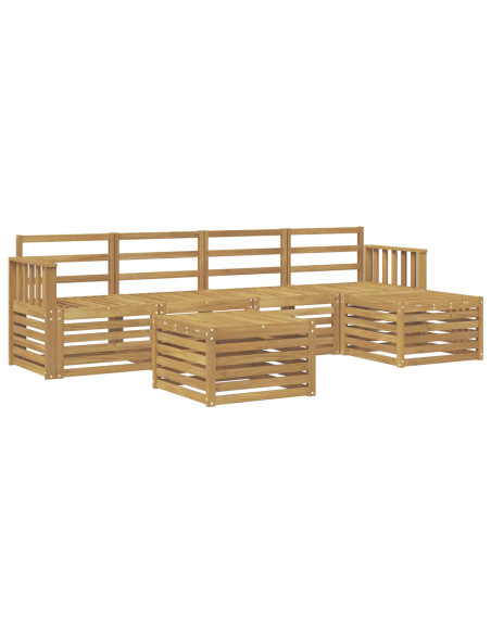 Set di divani da esterno 6 pcs Bianco 59 x 59 x 37 cm