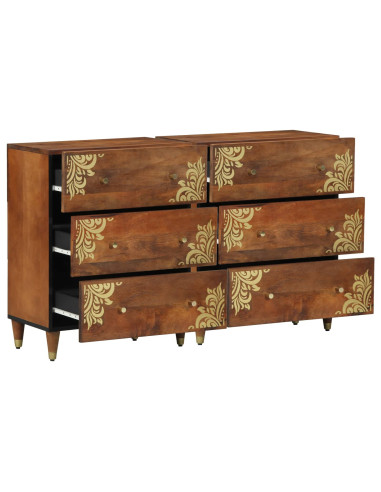 Credenza con cassetto 2 pcs marrone ambrato 60 x 33 x 75 cm