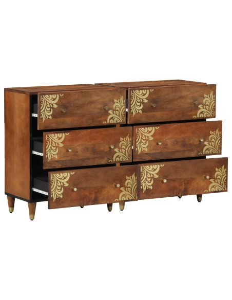 Credenza con cassetto 2 pcs marrone ambrato 60 x 33 x 75 cm