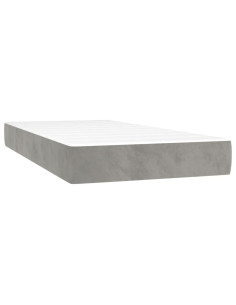 Materasso a Molle Insacchettate Rigidità Media Grigio Chiaro 100x203x20cm Twin XL in Velluto 2