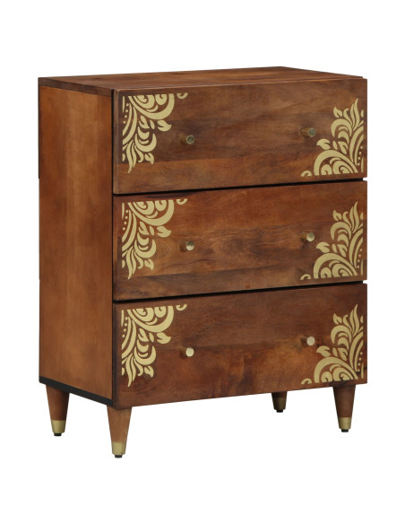 Credenza con cassetto 2 pcs marrone ambrato 60 x 33 x 75 cm