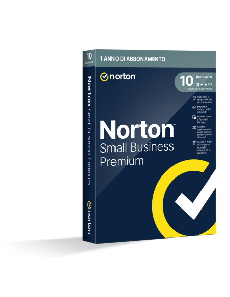 NORTON SMALL BUSINESS PREMIUM 1USER 10 DEV 500GB BACKUP 12 MESI