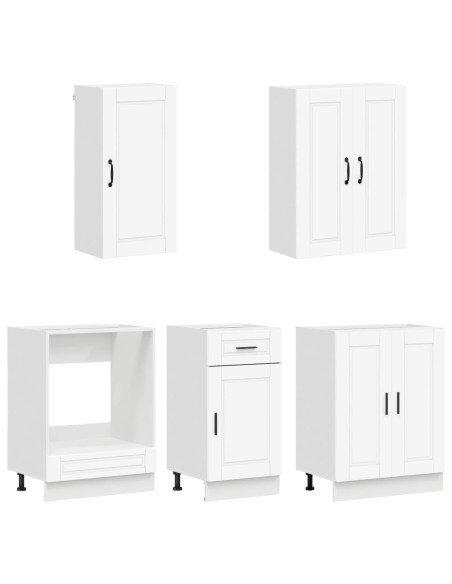 Unità Cucina PORTO 5 pcs Bianco Legno ingegnerizzato