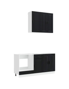 Unità Cucina PORTO 5 pcs Nero Legno ingegnerizzato 2