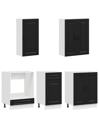 Unità Cucina PORTO 5 pcs Nero Legno ingegnerizzato