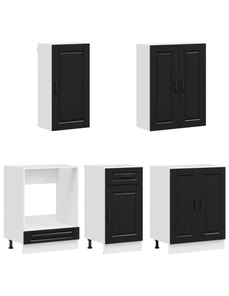 Unità Cucina PORTO 5 pcs Nero Legno ingegnerizzato