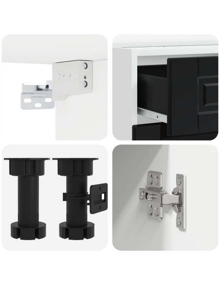 Unità Cucina PORTO 5 pcs Nero Legno ingegnerizzato