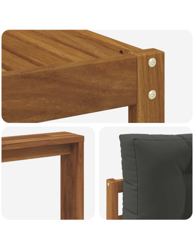 Set di divani da esterno con cuscino 5 pcs Naturale e Antracite