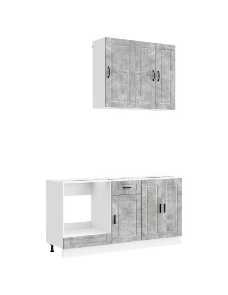 Unità Cucina PORTO 5 pcs Grigio Cemento Legno ingegnerizzato