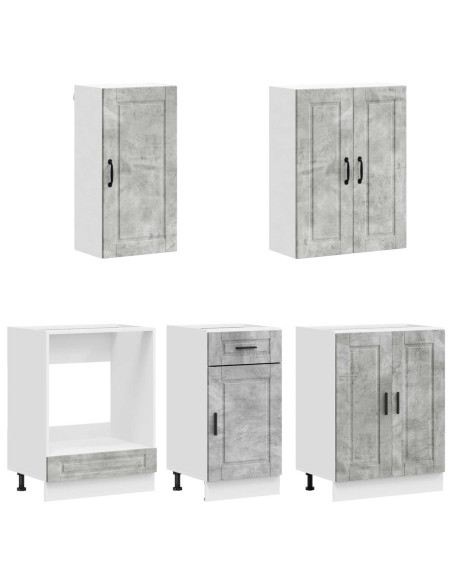 Unità Cucina PORTO 5 pcs Grigio Cemento Legno ingegnerizzato