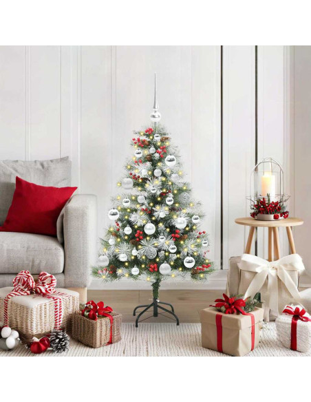 Albero di Natale artificiale Verde e bianco 120 cm