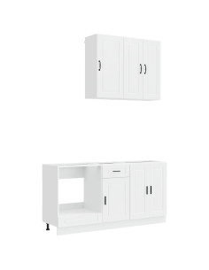 Unità Cucina PORTO 5 pcs Bianco Lucido Legno ingegnerizzato 2