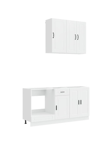 Unità Cucina PORTO 5 pcs Bianco Lucido Legno ingegnerizzato