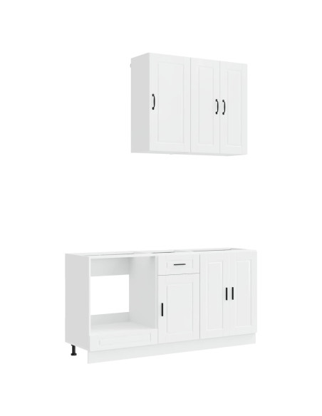 Unità Cucina PORTO 5 pcs Bianco Lucido Legno ingegnerizzato