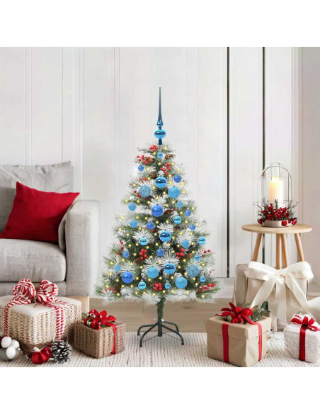 Albero di Natale artificiale Verde e bianco 120 cm