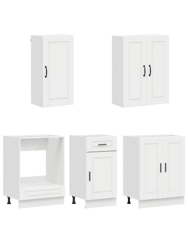Unità Cucina PORTO 5 pcs Bianco Lucido Legno ingegnerizzato