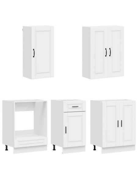 Unità Cucina PORTO 5 pcs Bianco Lucido Legno ingegnerizzato