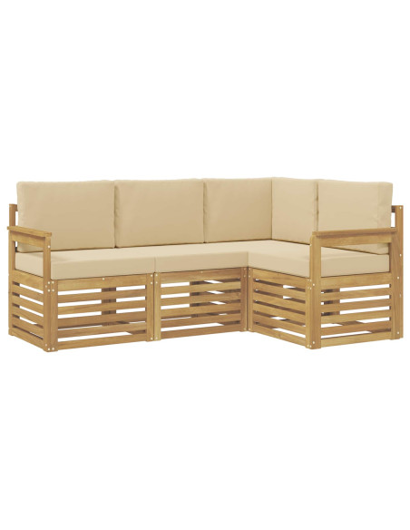 Set di divani da esterno 4 pcs Bianco e Beige
